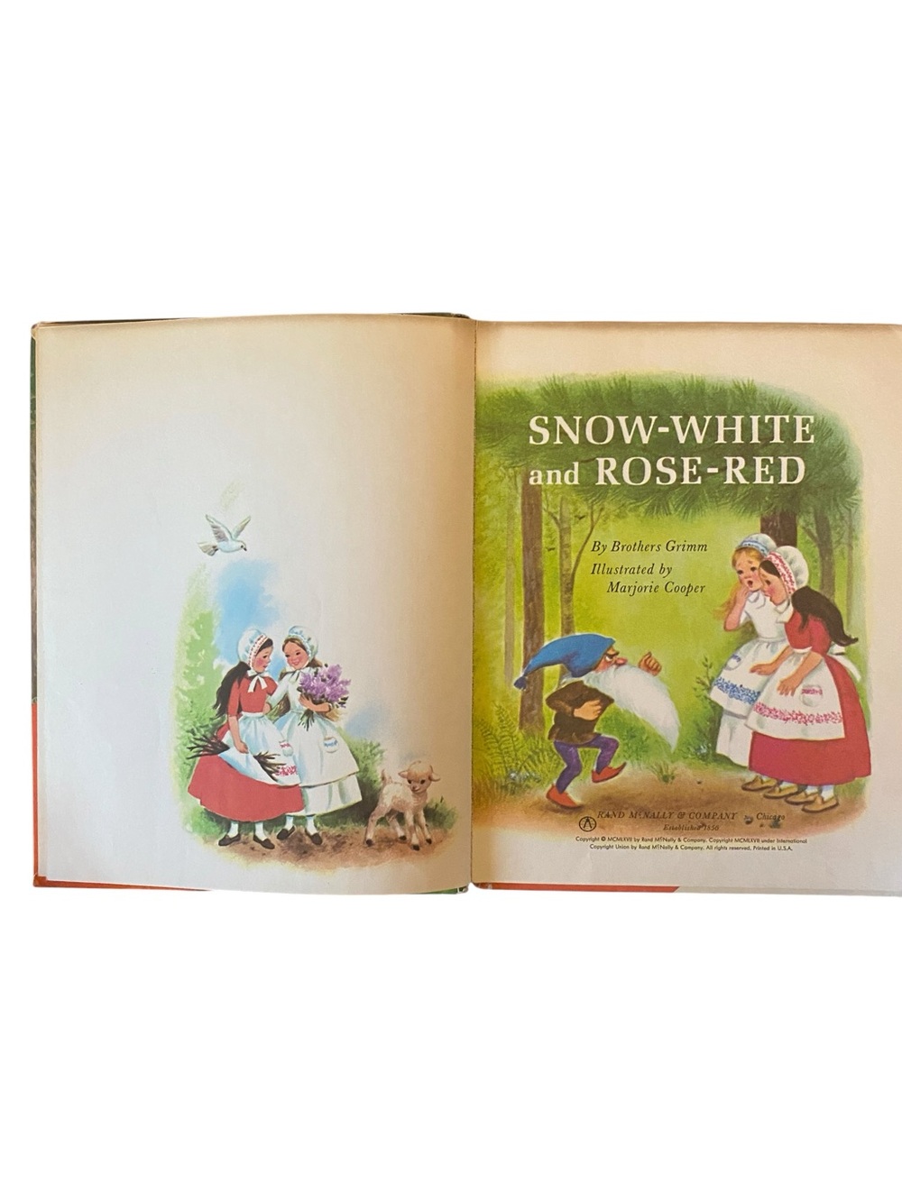 Vintage 60s hardcover Snow-White Rose-Red Rand McNally Children’s book Fairytale - Picture 3 of 10